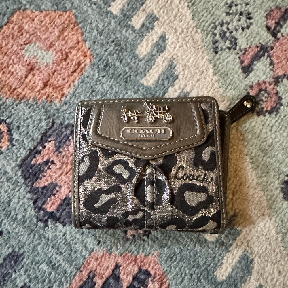 Coach Madison Ocelot Print Mini Wallet